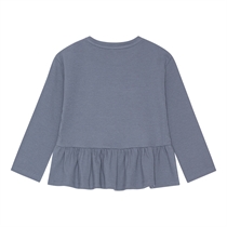 Birkholm Peplum Rib Bluse Støvet Blå